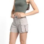 Light Gray Cargo Pocket Casual Shorts