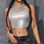 Black Grey Distressed Frayed Hem High Waist Denim Hot Shorts