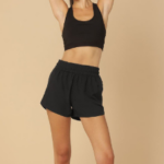 Black Drawstring Loose Fit Quick Dry Athletic Shorts