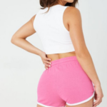 Pink White Trim Retro Dolphin Sweat Shorts