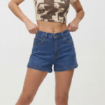 Medium Blue Cuffed Hem Denim Shorts