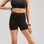 Black High Waist Compression Biker Shorts