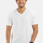 Men's Combed Cotton V-Neck Half-Sleeve T-shirt