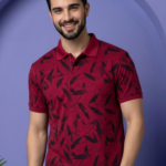 Men Printed Polo Collar T-shirt