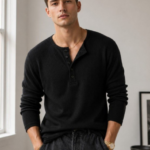 Men Henley Neck T-shirt