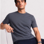 Men Cotton Crew Neck Regular Fit Short Sleeves Soft Breathable Lounge Tshirt
