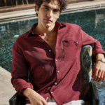 Men Comfort Relaxed Fit Spread Collar Solid Cotton Casual Shirt