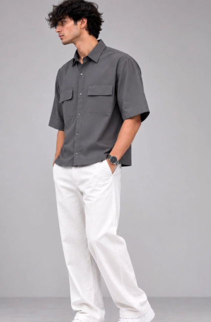 屏幕截图 2026-07-25 175320 Men Premium Boxy Casual Shirt - Image 1