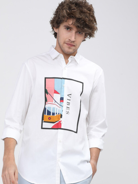 屏幕截图 2026-07-25 175907 Men White Slim Fit Casual Shirt - Image 1