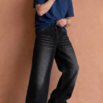 Men Wide Leg Mid-Rise Light Fade Jeans